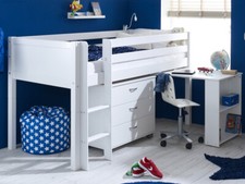 White Solid Wooden Mid Sleeper