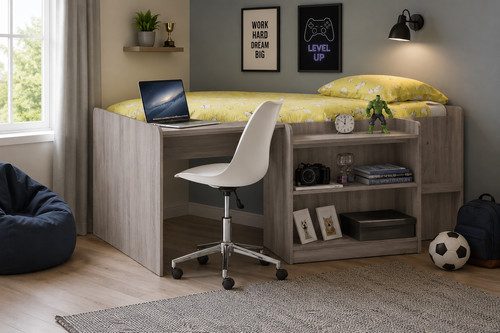 Grey oak 3ft single bed - oak,