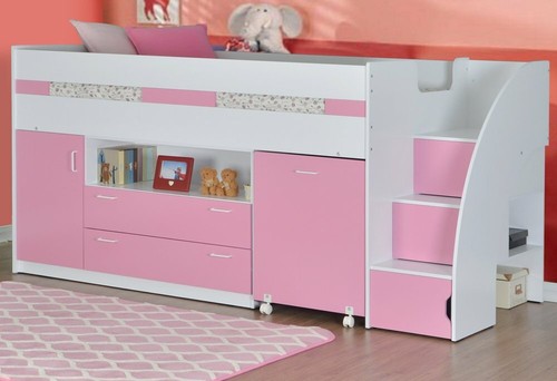 Pink midsleeper bed with - midsleeper,